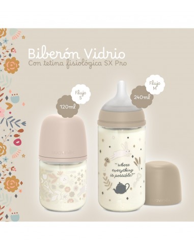 BIBERON VIDRIO TETINA FISIOLOGICA...