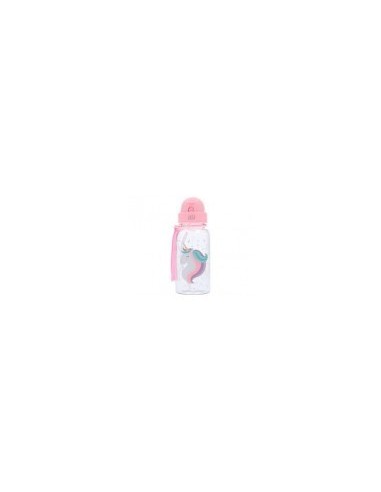 BOTELLA PLASTICO ROSA UNICORNIO TUTETE